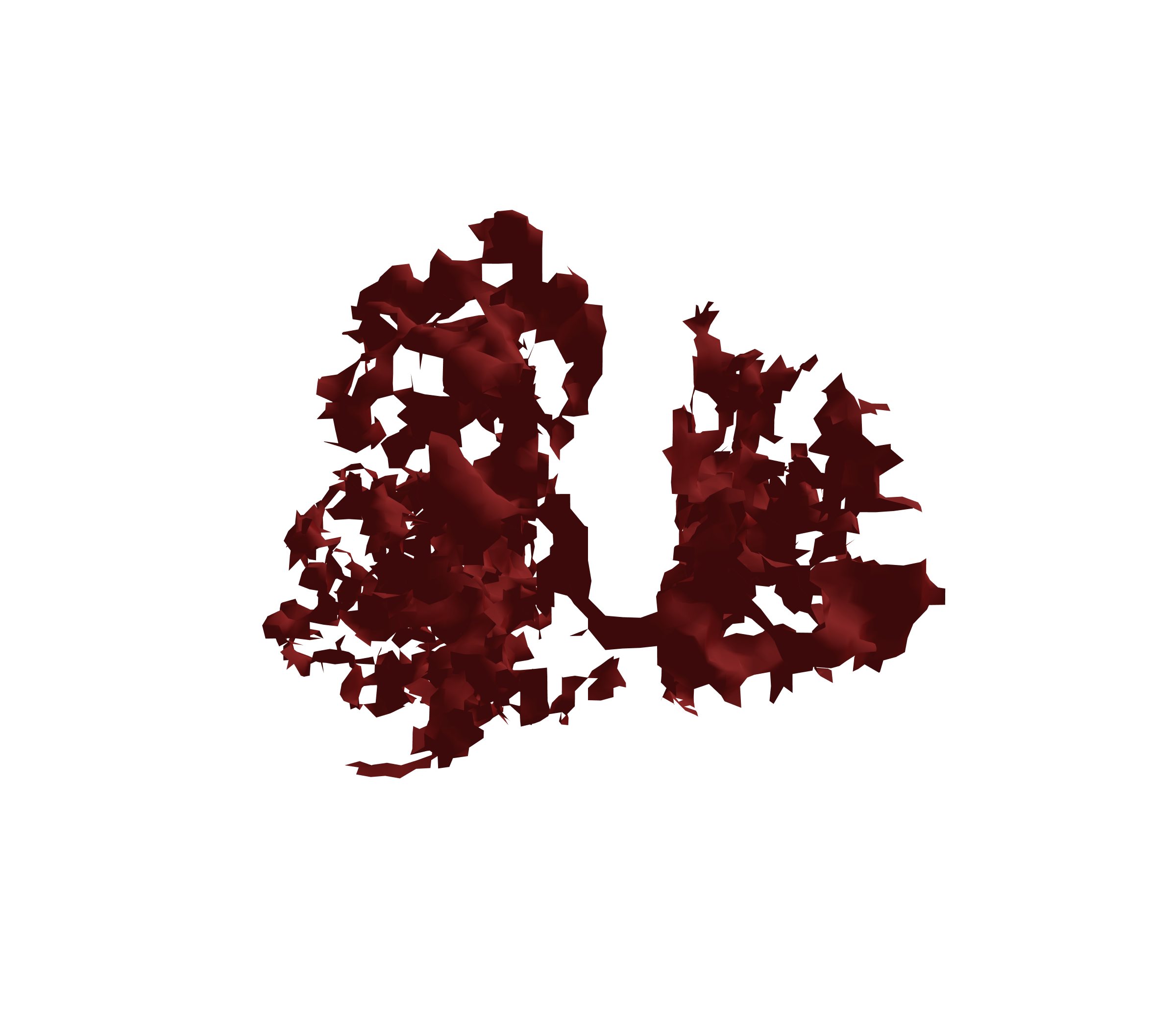 Surface Mesh (Expiration) - Back View