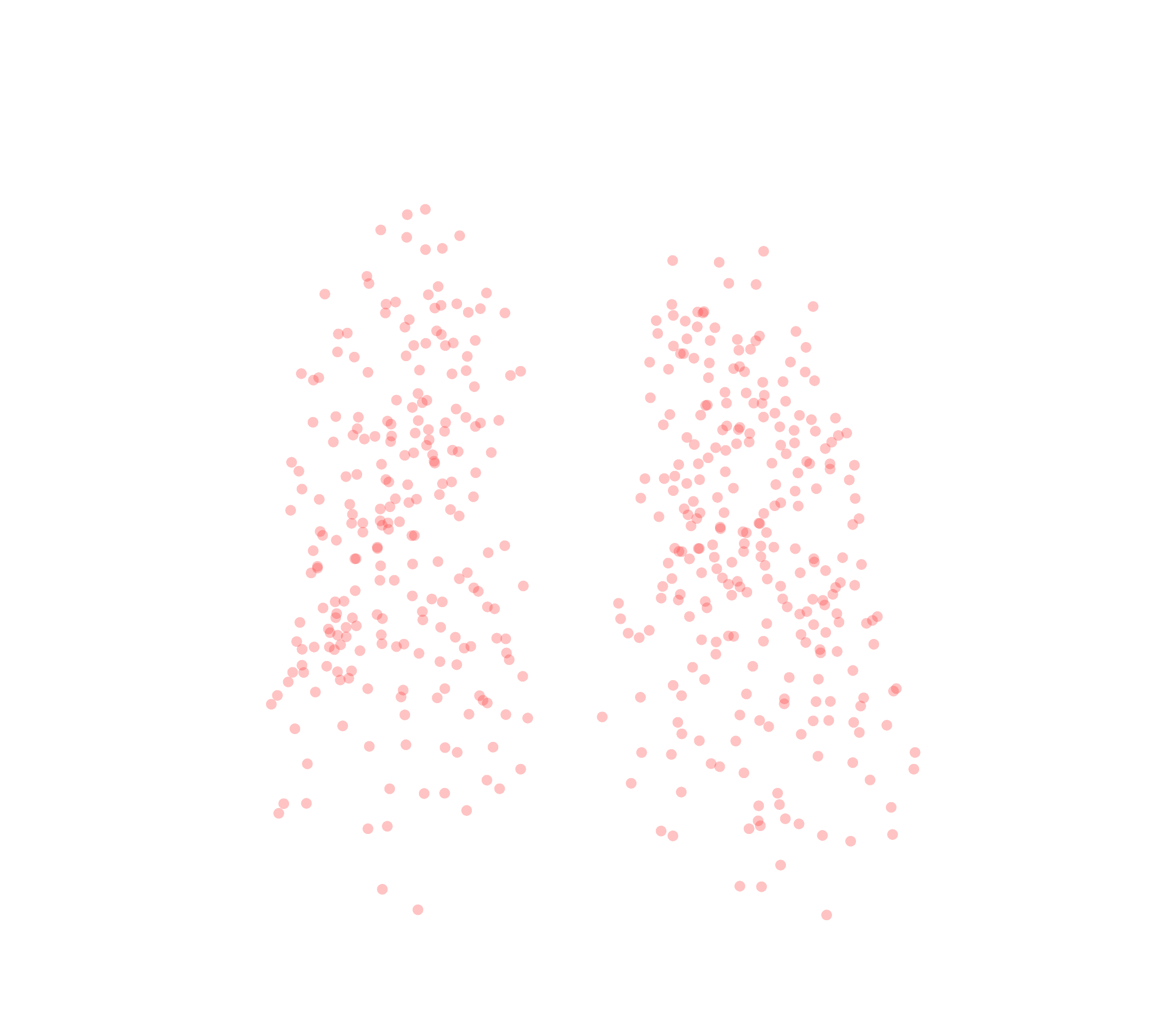 Displacement Vectors (Expiration) - Front View